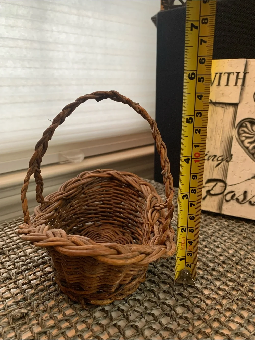 Vintage Rustic Handwoven Vine Twig Harvest Basket